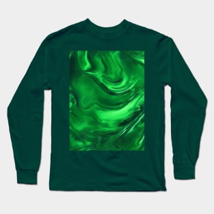 GREEN LIQUID MARBLE DESIGN, PATTERN Long Sleeve T-Shirt